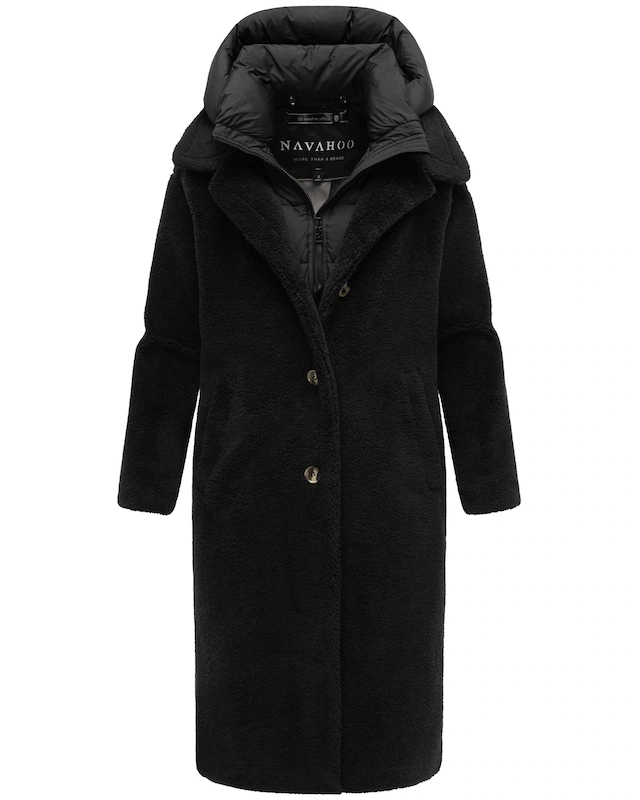 Navahoo Wintermantel »Teddyzauber 14« Plüschmantel aus Teddyfleece mit abnehmbarem Krageneinsatz