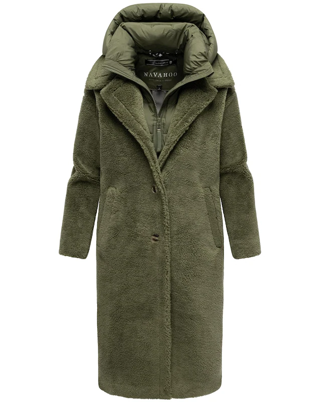 Navahoo Wintermantel »Teddyzauber 14« Plüschmantel aus Teddyfleece mit abnehmbarem Krageneinsatz