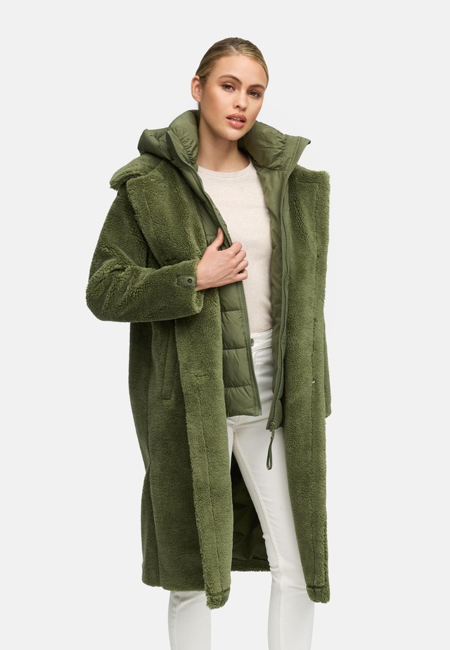Navahoo Wintermantel »Teddyzauber 14« Plüschmantel aus Teddyfleece mit abnehmbarem Krageneinsatz