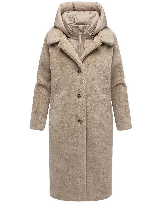 Navahoo Wintermantel »Teddyzauber 14« Plüschmantel aus Teddyfleece mit abnehmbarem Krageneinsatz