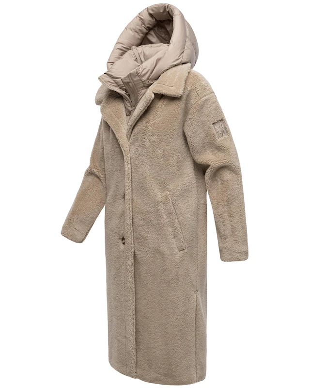 Navahoo Wintermantel »Teddyzauber 14« Plüschmantel aus Teddyfleece mit abnehmbarem Krageneinsatz