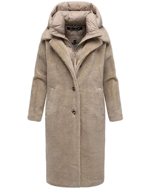 Navahoo Wintermantel »Teddyzauber 14« Plüschmantel aus Teddyfleece mit abnehmbarem Krageneinsatz