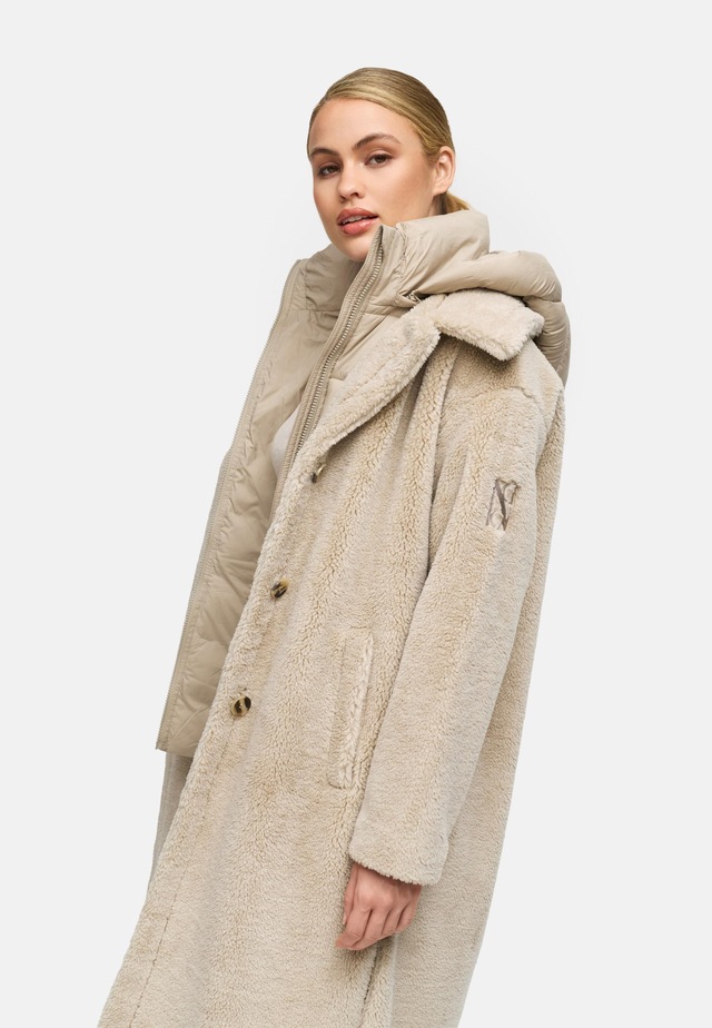 Navahoo Wintermantel »Teddyzauber 14« Plüschmantel aus Teddyfleece mit abnehmbarem Krageneinsatz