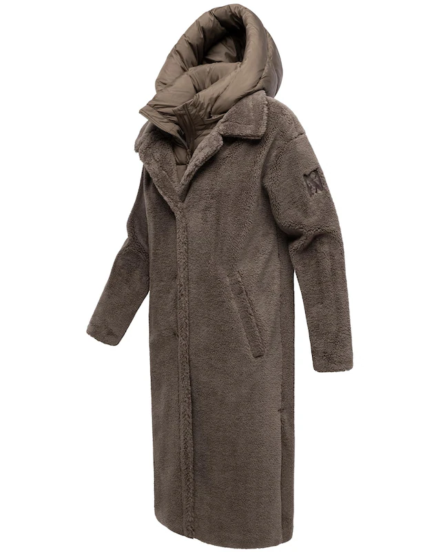 Navahoo Wintermantel »Teddyzauber 14« Plüschmantel aus Teddyfleece mit abnehmbarem Krageneinsatz