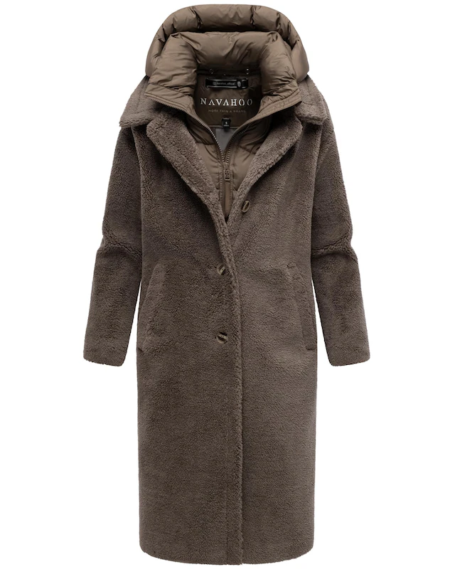 Navahoo Wintermantel »Teddyzauber 14« Plüschmantel aus Teddyfleece mit abnehmbarem Krageneinsatz