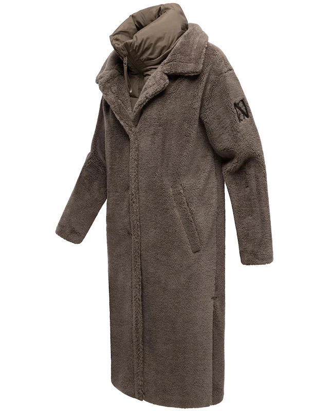 Navahoo Wintermantel »Teddyzauber 14« Plüschmantel aus Teddyfleece mit abnehmbarem Krageneinsatz