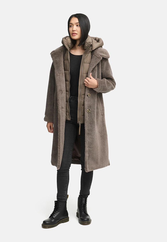 Navahoo Wintermantel »Teddyzauber 14« Plüschmantel aus Teddyfleece mit abnehmbarem Krageneinsatz