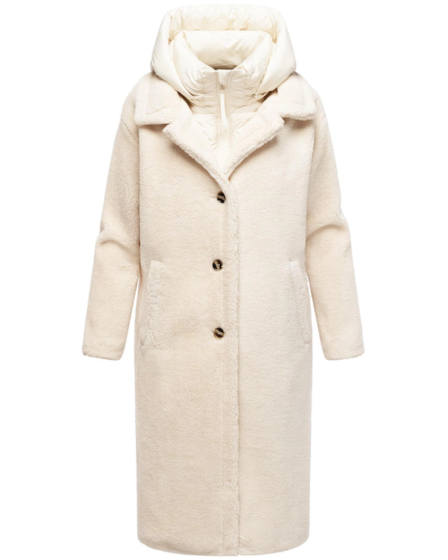 Navahoo Wintermantel »Teddyzauber 14« Plüschmantel aus Teddyfleece mit abnehmbarem Krageneinsatz