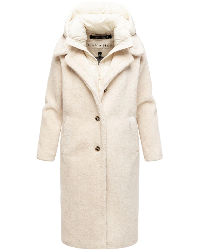 Navahoo Wintermantel »Teddyzauber 14« Plüschmantel aus Teddyfleece mit abnehmbarem Krageneinsatz