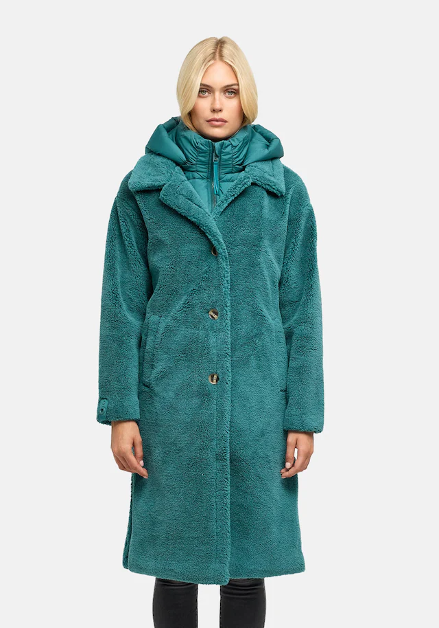 Navahoo Wintermantel »Teddyzauber 14« Plüschmantel aus Teddyfleece mit abnehmbarem Krageneinsatz