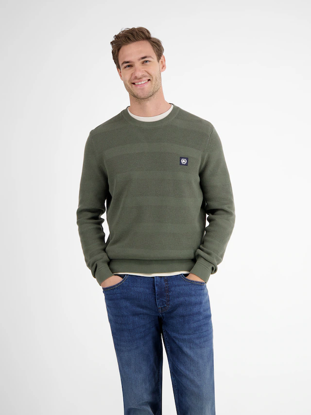 LERROS Strickpullover »Strickpullover für Herren, tonal gestreift«