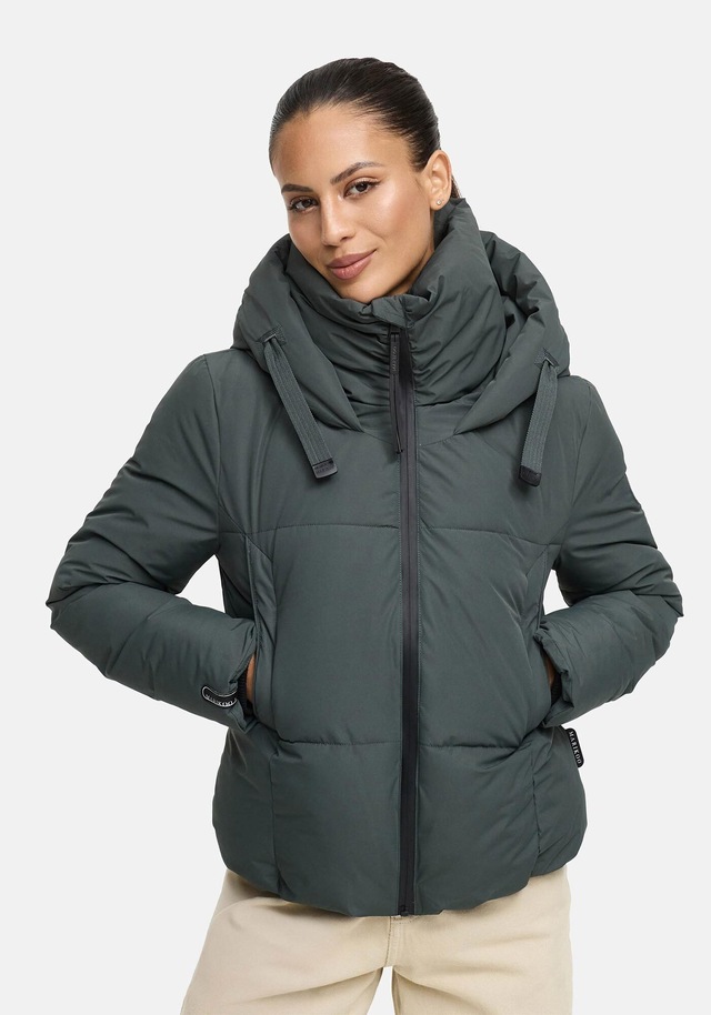Marikoo Winterjacke »Ninikaa« kurze Winterjacke mit extra hohem Windschutzkragen