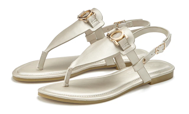 Vivance Zehentrenner »Sandale, Sommerschuh, Pantolette,« NEU mit Schmuckelement & weicher Innensohle VEGAN