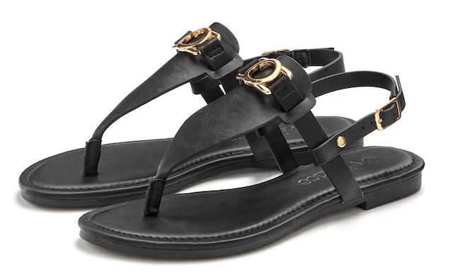 Vivance Zehentrenner »Sandale, Sommerschuh, Pantolette,« NEU mit Schmuckelement & weicher Innensohle VEGAN