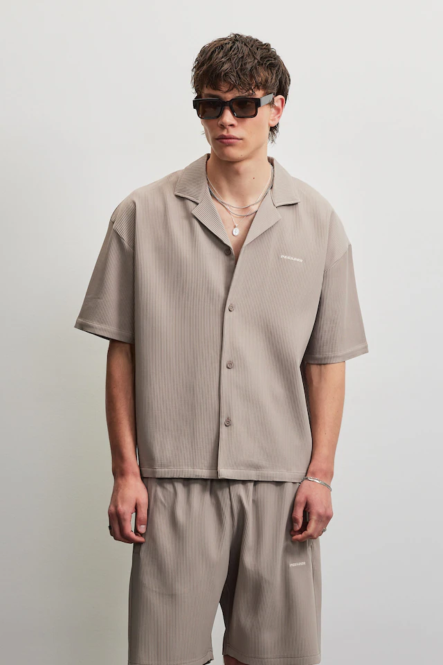 PEGADOR Kurzarmhemd »TROY PLISSEE SUMMER SHIRT« Baumwollmischung, regular fit