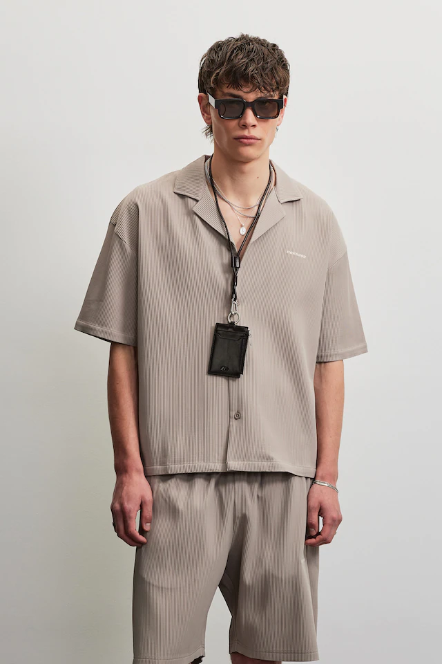 PEGADOR Kurzarmhemd »TROY PLISSEE SUMMER SHIRT« Baumwollmischung, regular fit