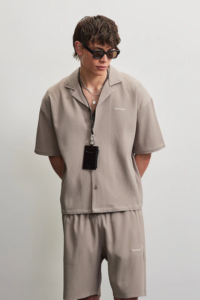 PEGADOR Kurzarmhemd »TROY PLISSEE SUMMER SHIRT« Baumwollmischung, regular fit