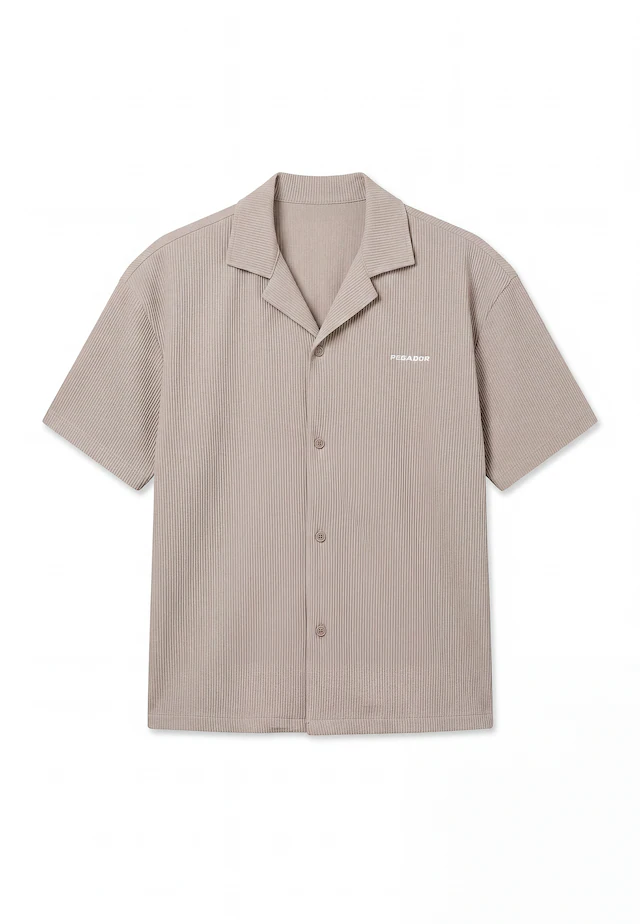 PEGADOR Kurzarmhemd »TROY PLISSEE SUMMER SHIRT« Baumwollmischung, regular fit