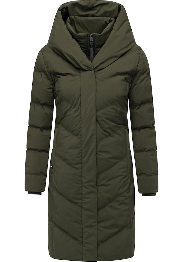 Ragwear Steppmantel »Natalka Soft YOUMODO« Warmer Wintermantel mit hohem Kragen und Kapuze