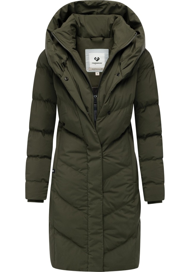 Ragwear Steppmantel »Natalka Soft YOUMODO« Warmer Wintermantel mit hohem Kragen und Kapuze