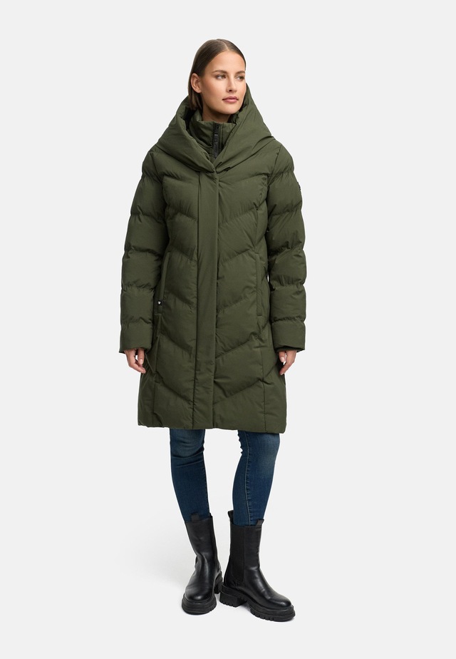 Ragwear Steppmantel »Natalka Soft YOUMODO« Warmer Wintermantel mit hohem Kragen und Kapuze