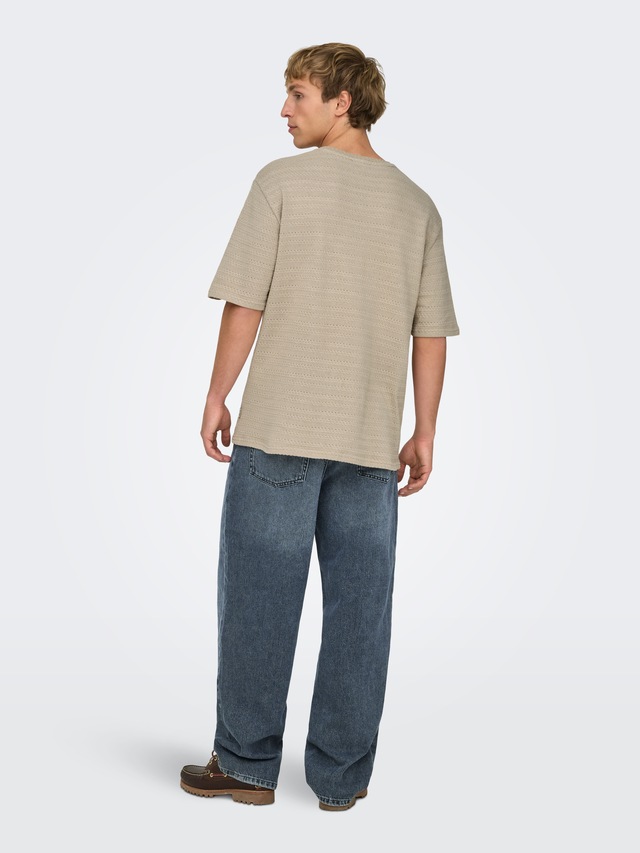 ONLY & SONS Rundhalspullover »ONSGIVO REG 12 SS CREW KNIT NOOS« Baumwolle, kurzer Arm, normal geschnitten