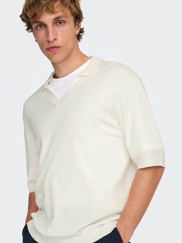 ONLY & SONS Polokragenpullover »ONSWYLER LIFE RLX 12 SS SPLIT KNIT NOOS«