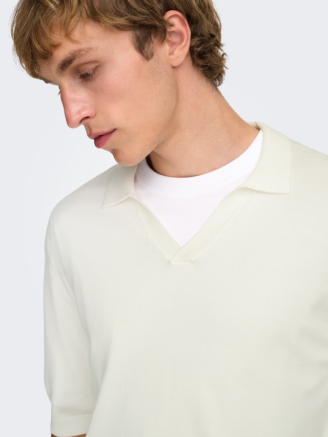 ONLY & SONS Polokragenpullover »ONSWYLER LIFE RLX 12 SS SPLIT KNIT NOOS«