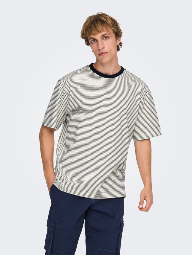 ONLY & SONS Rundhalsshirt »ONSFRED LIFE RLX SS STRIPE TEE NOOS«