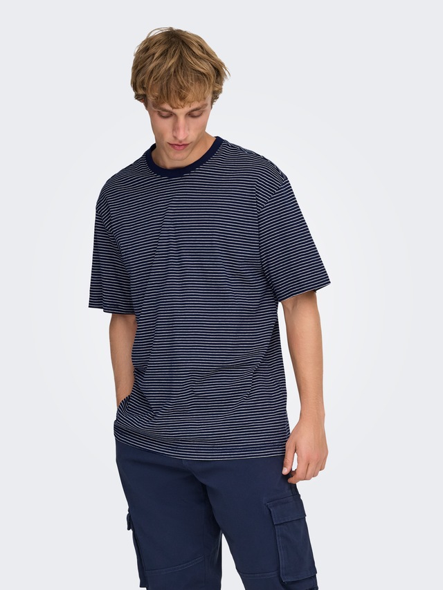 ONLY & SONS Rundhalsshirt »ONSFRED LIFE RLX SS STRIPE TEE NOOS«