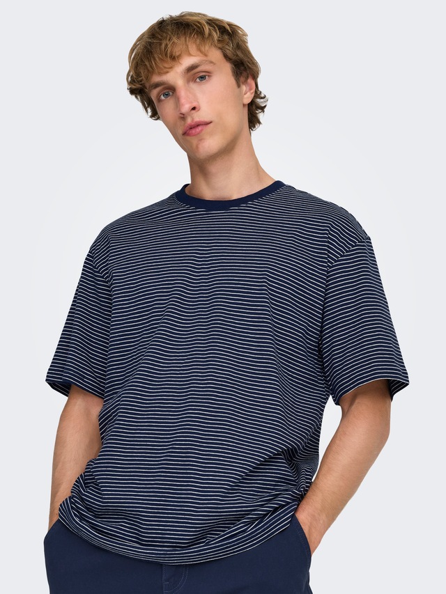 ONLY & SONS Rundhalsshirt »ONSFRED LIFE RLX SS STRIPE TEE NOOS«