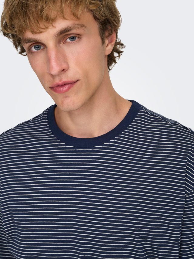 ONLY & SONS Rundhalsshirt »ONSFRED LIFE RLX SS STRIPE TEE NOOS«