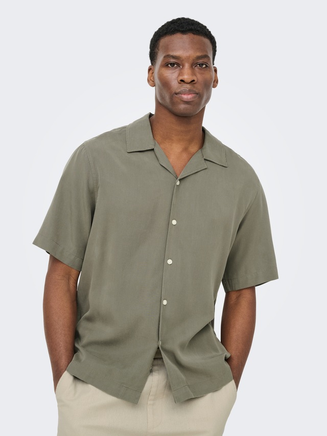 ONLY & SONS Kurzarmhemd »ONSPERU SS REG TENCEL SHIRT NOOS«