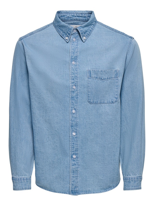 ONLY & SONS Jeanshemd »ONSORSON REGULAR YFM DNM SHIRT NOOS« Baumwolle, normal geschnitten