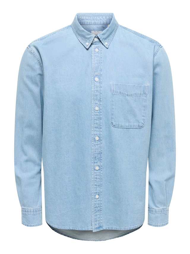 ONLY & SONS Jeanshemd »ONSORSON REGULAR YFM DNM SHIRT NOOS« Baumwolle, normal geschnitten