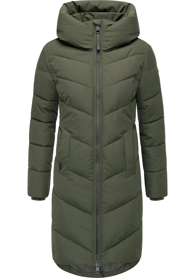 Ragwear Steppmantel »Natalin YOUMODO« Warmer Damen Wintermantel mit V-Steppung und Kapuze