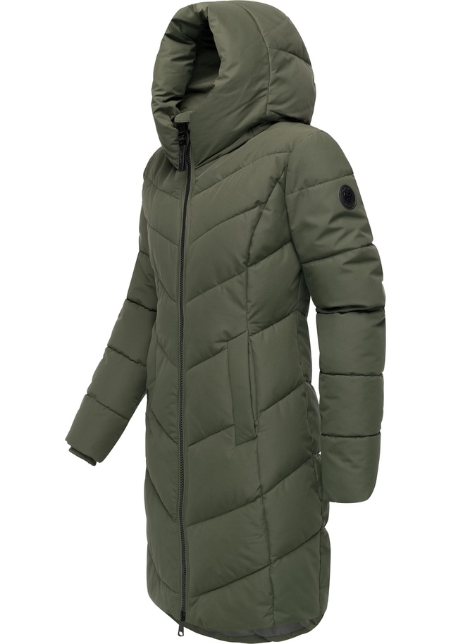 Ragwear Steppmantel »Natalin YOUMODO« Warmer Damen Wintermantel mit V-Steppung und Kapuze