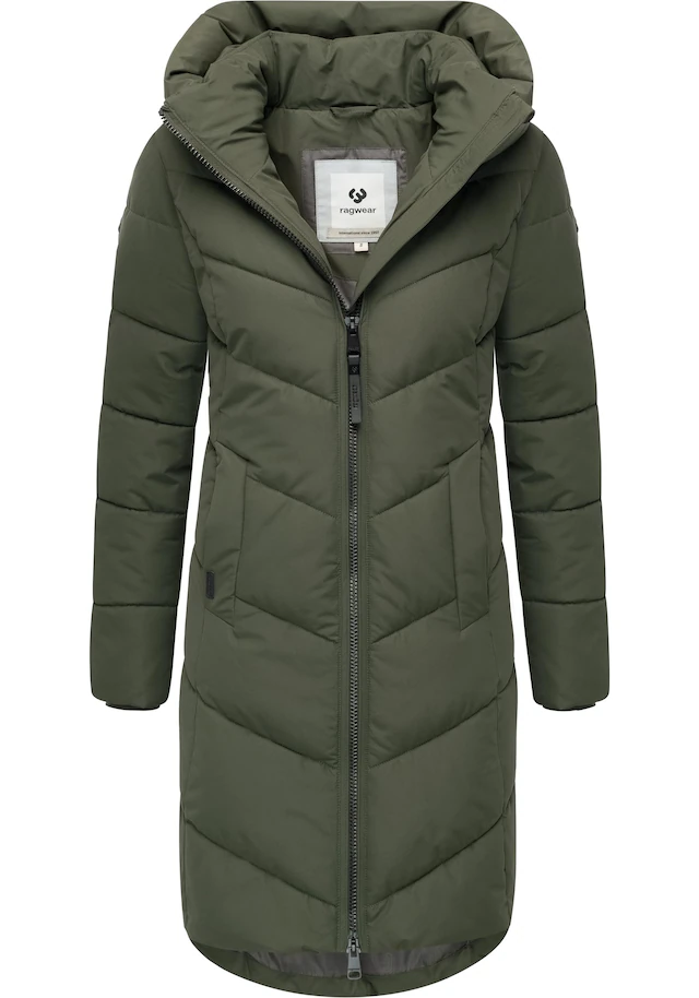 Ragwear Steppmantel »Natalin YOUMODO« Warmer Damen Wintermantel mit V-Steppung und Kapuze