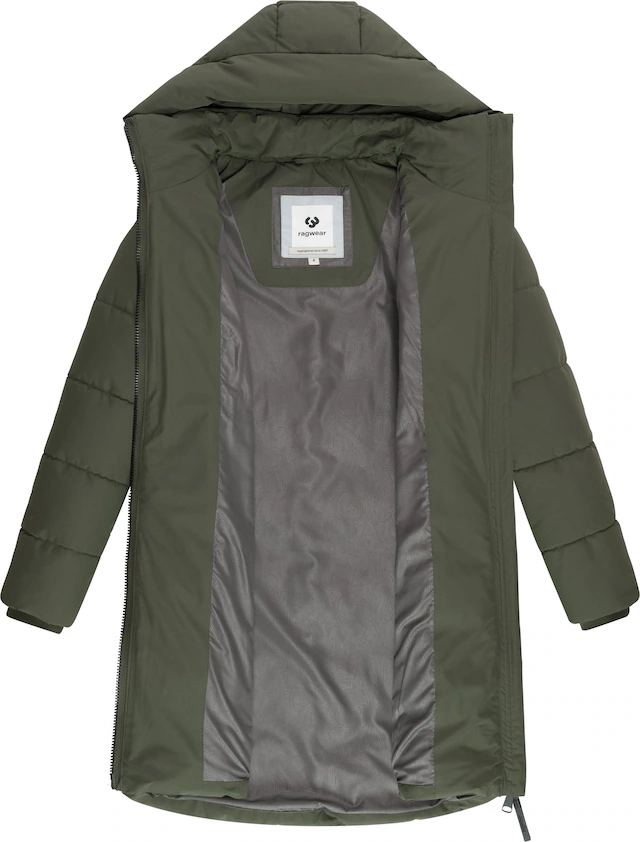 Ragwear Steppmantel »Natalin YOUMODO« Warmer Damen Wintermantel mit V-Steppung und Kapuze