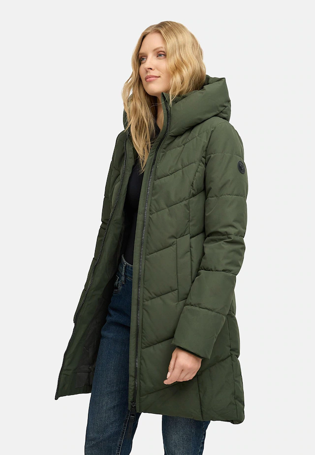 Ragwear Steppmantel »Natalin YOUMODO« Warmer Damen Wintermantel mit V-Steppung und Kapuze