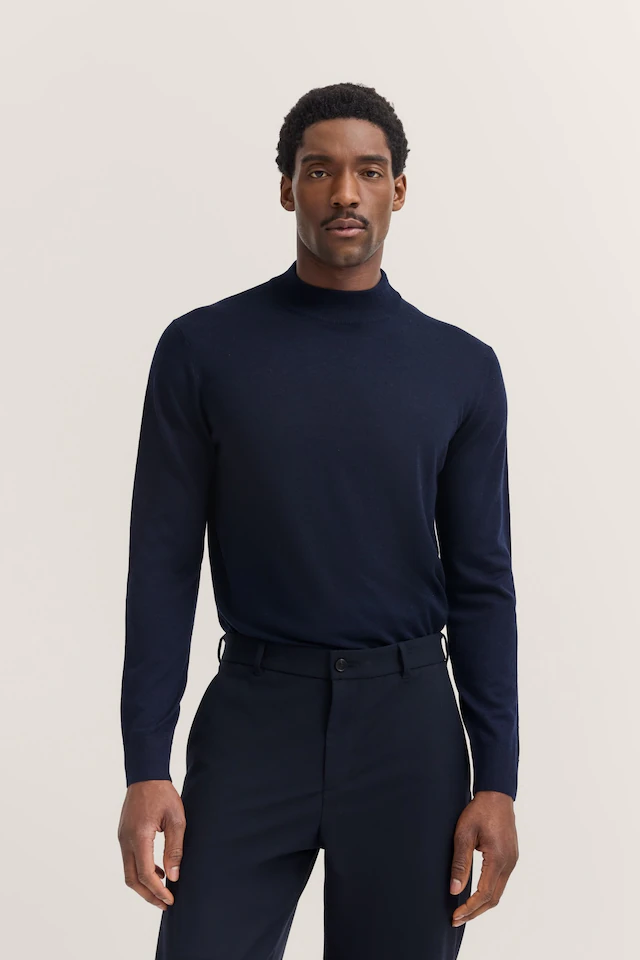 bugatti Rollkragenpullover »Regular Fit« aus Merino-Wolle-Seide-Mix