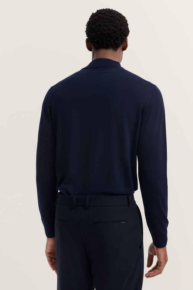 bugatti Rollkragenpullover »Regular Fit« aus Merino-Wolle-Seide-Mix