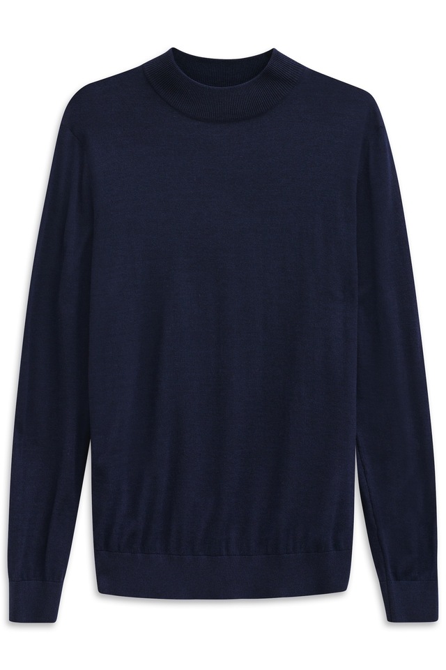 bugatti Rollkragenpullover »Regular Fit« aus Merino-Wolle-Seide-Mix
