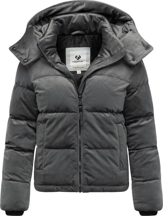 Ragwear Steppjacke »Roobie Velvet YOUMODO« mit Kapuze Gesteppte Teddyjacke in Samtoptik mit Kapuze