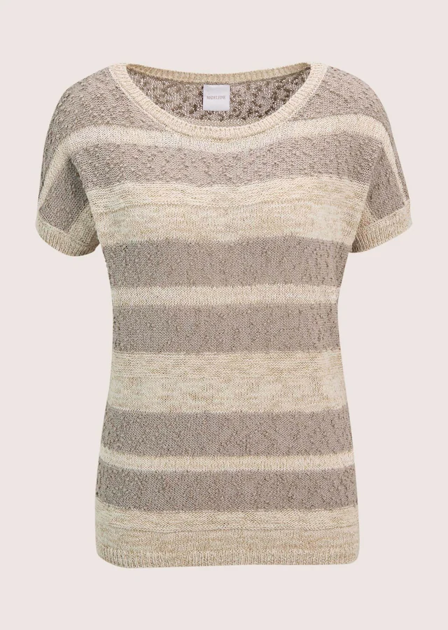 MADELEINE Longpullover »Pullover Kurzarm-Pullover mit Glanz-Effekt«