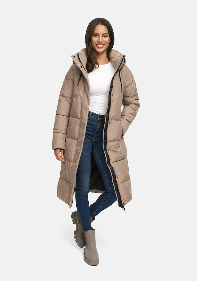 Marikoo Winterjacke »Chumanii« Warmer Wintermantel mit langem Schnitt für kalte Tage.