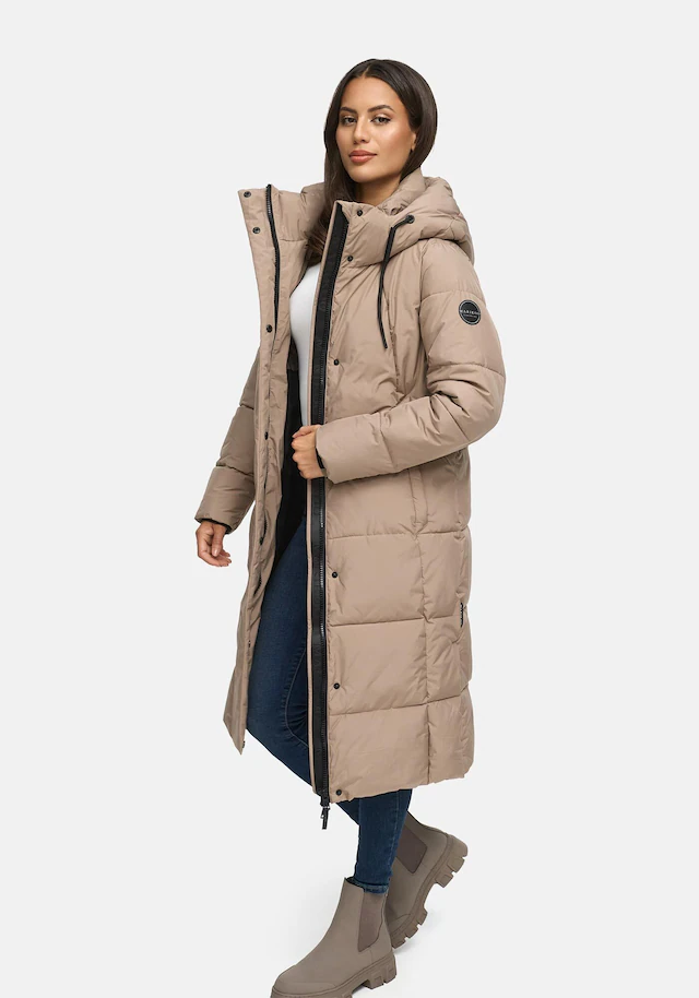 Marikoo Winterjacke »Chumanii« Warmer Wintermantel mit langem Schnitt für kalte Tage.