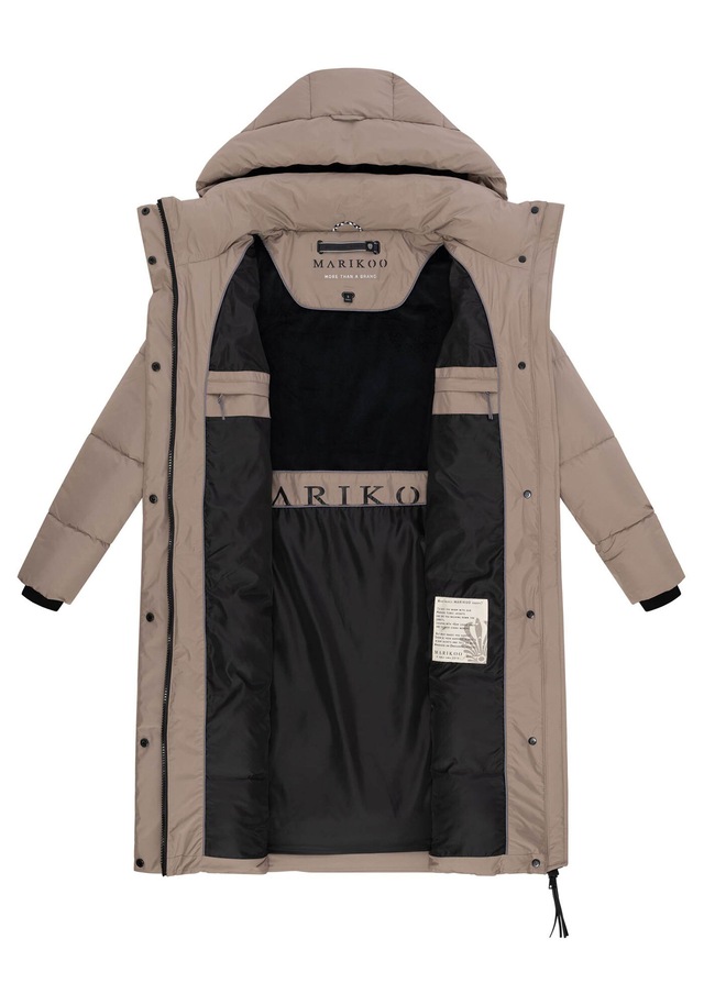 Marikoo Winterjacke »Chumanii« Warmer Wintermantel mit langem Schnitt für kalte Tage.