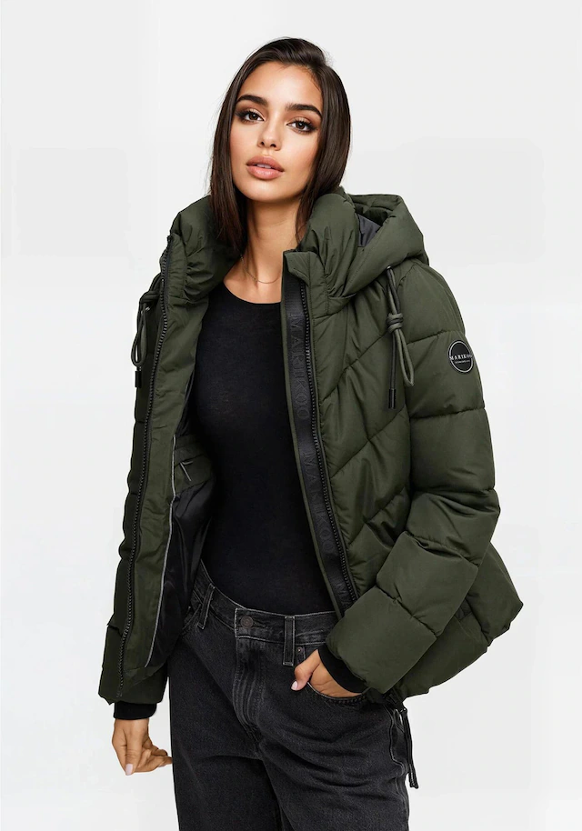 Marikoo Winterjacke »Sahnemausii« mit Kapuze mit abnehmbarer Kapuze und hohem Kragen
