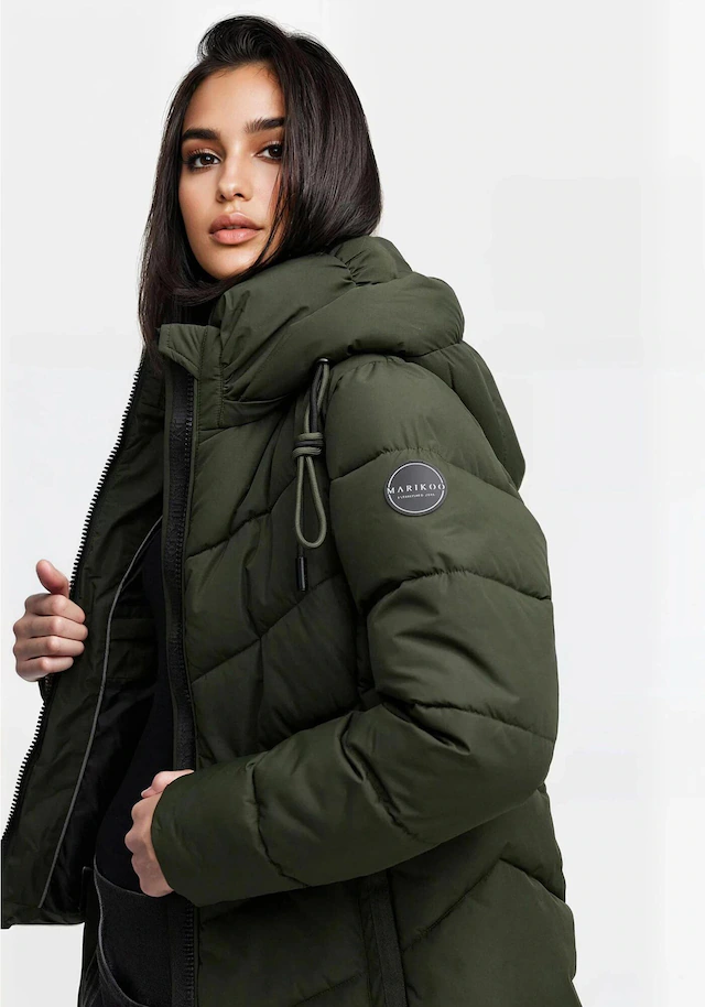 Marikoo Winterjacke »Sahnemausii« mit Kapuze mit abnehmbarer Kapuze und hohem Kragen